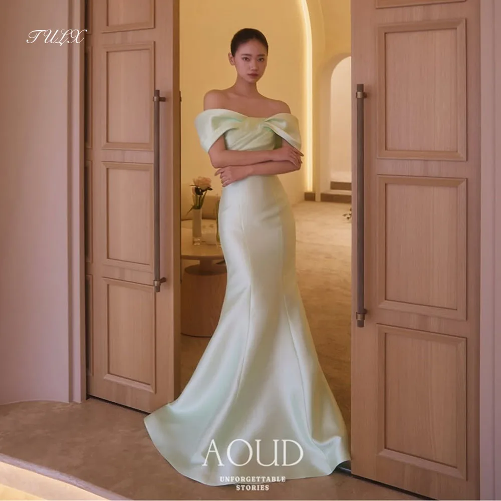TULX Elegant Green Satin Mermaid Evening Dresses Korea Wedding Photo Shoot Off the Shoulder Long Party Dress Corset Customized
TULX Elegant Green Satin Mermaid Evening Dresses Korea Wedding Photo Shoot Off the Shoulder Long Party Dress Corset Customized