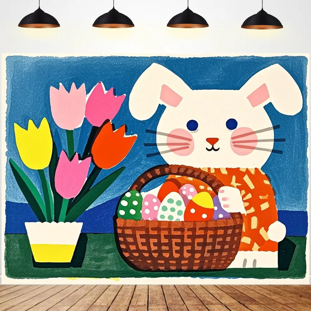 Happy Easter Festival Background Decoration Animals Rabbit Easter egg Backdrops props Children's bedroom background
Happy Easter Festival Background Decoration Animals Rabbit Easter egg Backdrops props Children's bedroom background
