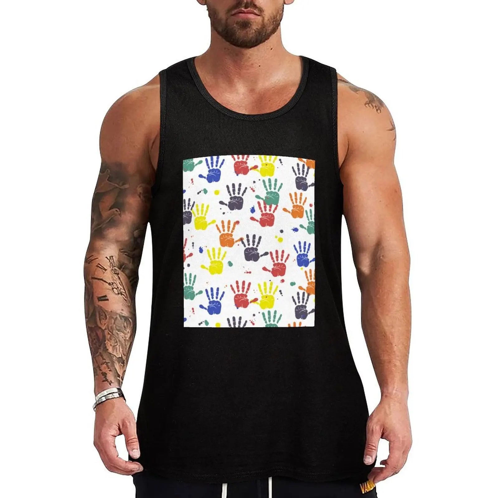 Dean's Fingerpaint Handprints With Drips Tank Top Minimal Print Tank Top Simple Graphic Sleeveless
Dean's Fingerpaint Handprints With Drips Tank Top Minimal Print Tank Top Simple Graphic Sleeveless