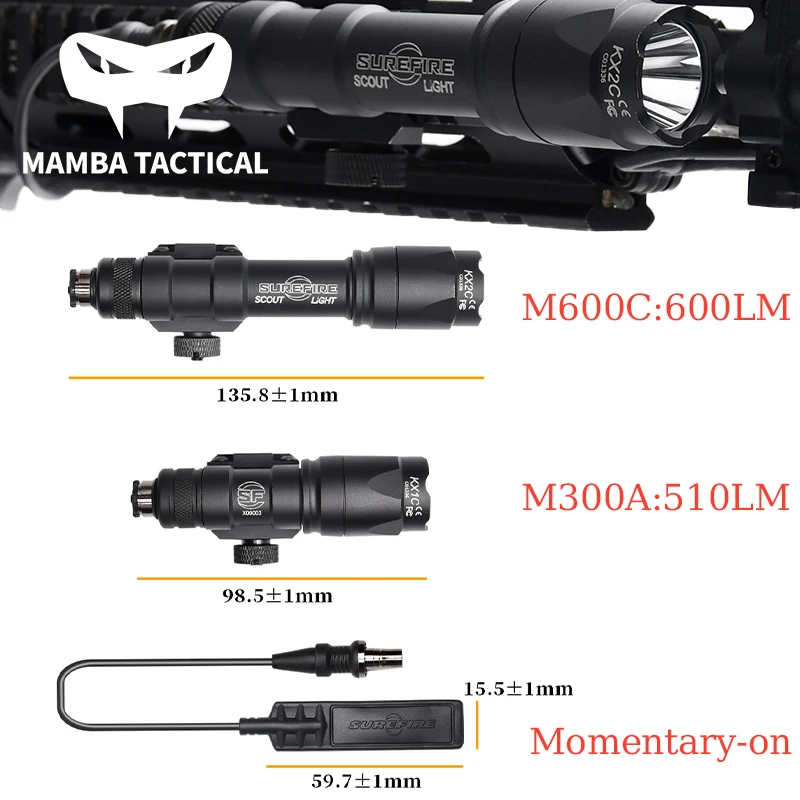 SureFir M300A Scout Light M600C Metal White LED Tactical Flashlight With Pressure Remote Switch SF Plug M600 Hunting Torch
SureFir M300A Scout Light M600C Metal White LED Tactical Flashlight With Pressure Remote Switch SF Plug M600 Hunting Torch