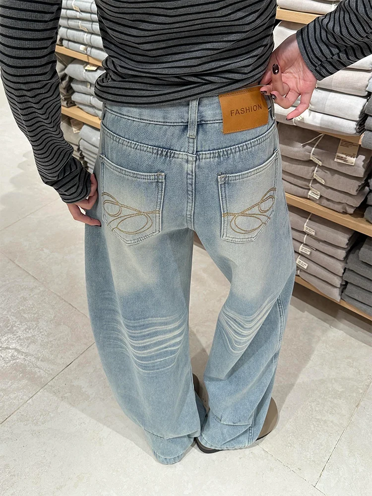 High Waist Wide Leg Blue Faded Straight Jeans Women Autumn Winter Loose Casual Durable Commuting Comfortable Denim
High Waist Wide Leg Blue Faded Straight Jeans Women Autumn Winter Loose Casual Durable Commuting Comfortable Denim