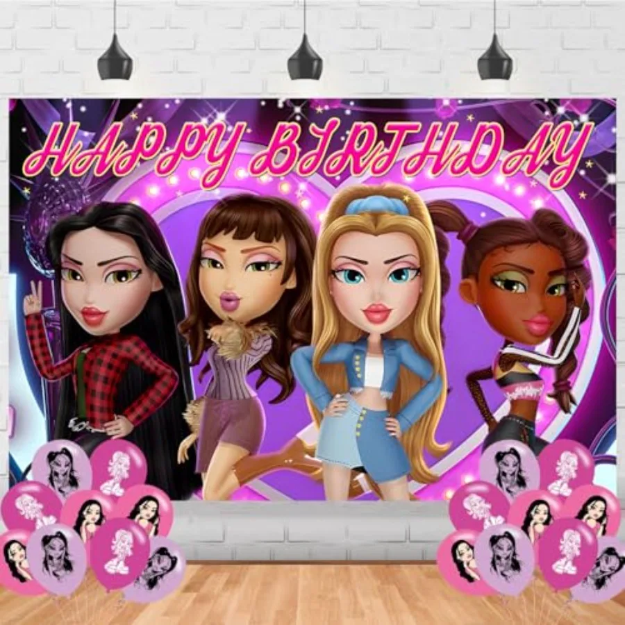 Bratzz Party Supplies5x3FT, Cartoon Girls Backdrop, Bratzz Girls Theme Happy Birthday Party Banner for Anime Party Decoration
Bratzz Party Supplies5x3FT, Cartoon Girls Backdrop, Bratzz Girls Theme Happy Birthday Party Banner for Anime Party Decoration