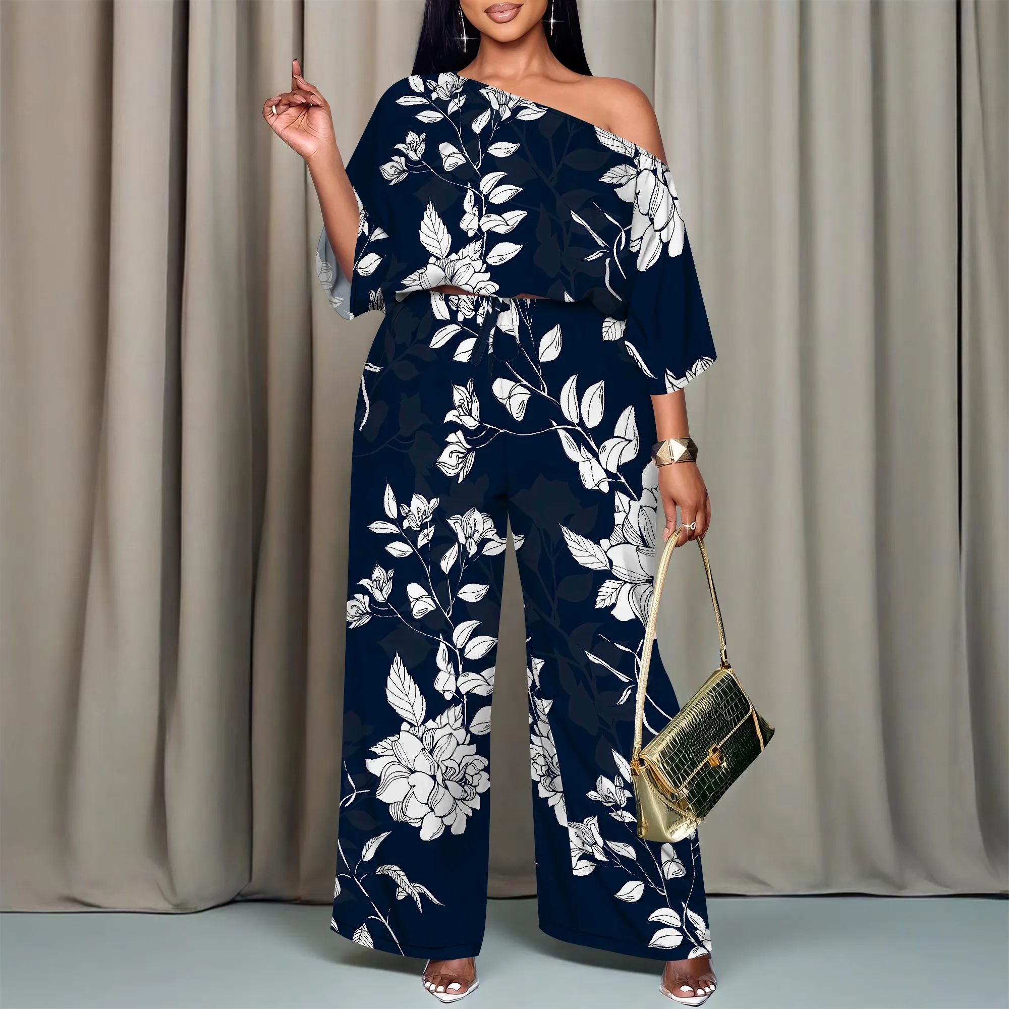 Nupusa Floral Print Two - Piece Set for Women Standard Size Summer Casual Off - Shoulder Half Sleeve Wide Leg Set
Nupusa Floral Print Two - Piece Set for Women Standard Size Summer Casual Off - Shoulder Half Sleeve Wide Leg Set