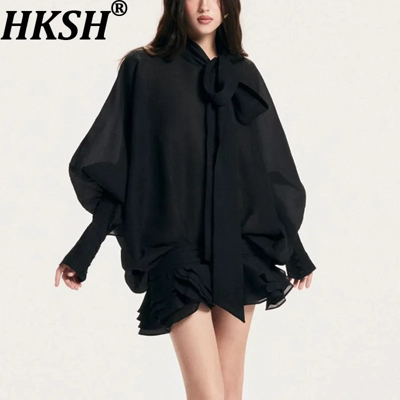 HKSH Новое летнее женское шикарное короткое платье в сетку с длинными рукавами и нерегулярными оборками по подолу, элегантные модные уличные повседневные платья HK9471
HKSH Новое летнее женское шикарное короткое платье в сетку с длинными рукавами и нерегулярными оборками по подолу, элегантные модные уличные повседневные платья HK9471