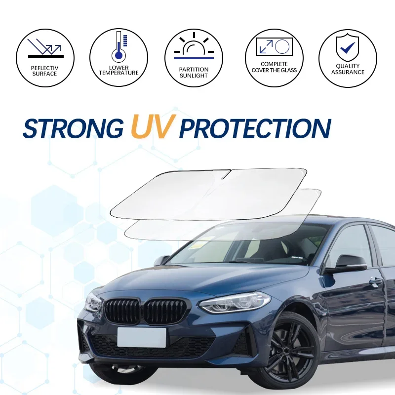 Windshield Sun Shade For BMW 1 Series F20 F21 F40 F52 E82 Sunshade Sun Visor Protector Foldable Blocks UV Rays Keep Car Cooler 
Windshield Sun Shade For BMW 1 Series F20 F21 F40 F52 E82 Sunshade Sun Visor Protector Foldable Blocks UV Rays Keep Car Cooler