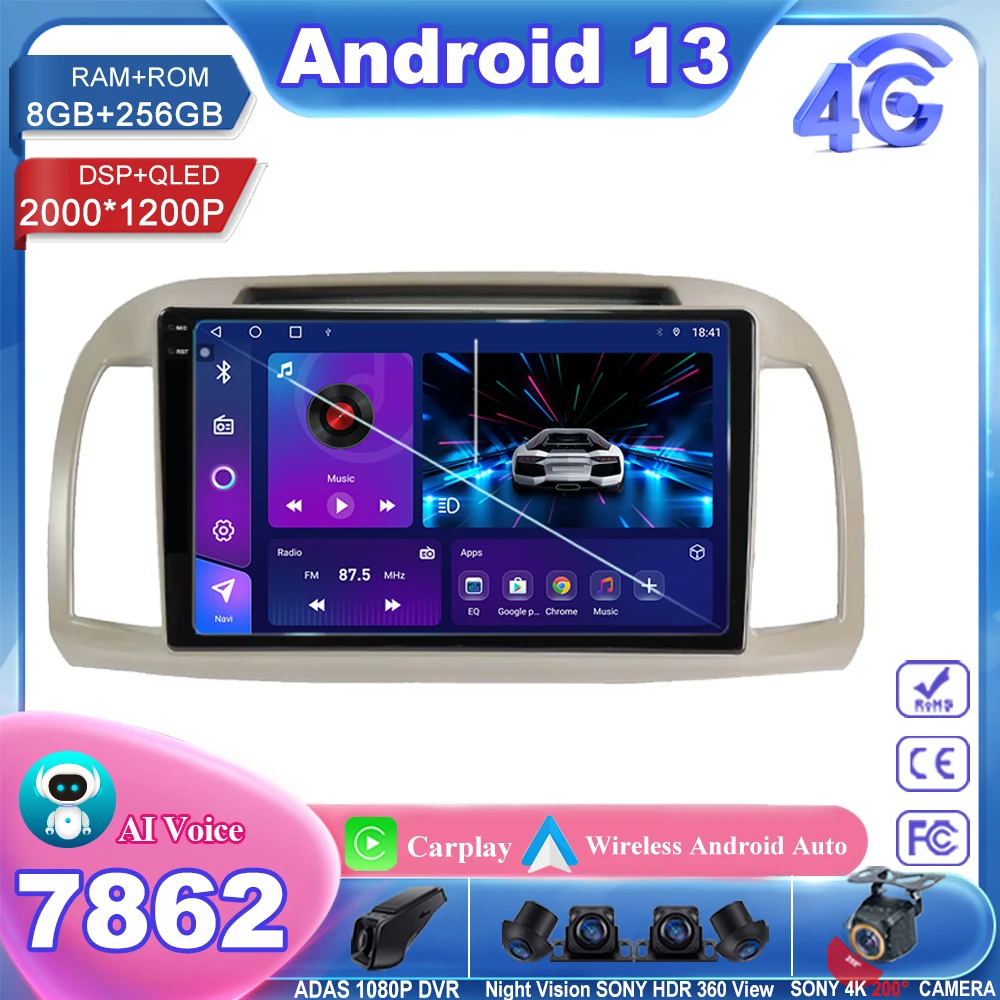 Android для Nissan March 3 K12 2002-2010 Автомобильный радиоприемник Стерео Мультимедийный плеер QLED Экран GPS-навигация No 2din DVD Автозапчасти
Android для Nissan March 3 K12 2002-2010 Автомобильный радиоприемник Стерео Мультимедийный плеер QLED Экран GPS-навигация No 2din DVD Автозапчасти
