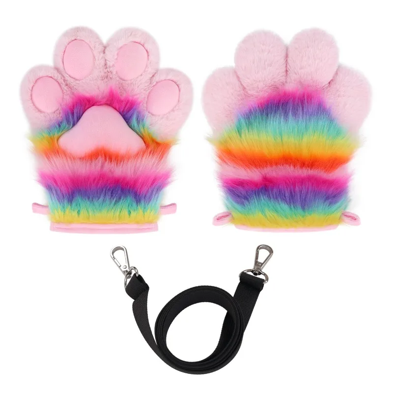 Animal-Print Handbags Fursuit Paw Gloves Furry Bag Rainbow-colored Crossbody Bags for Women Role Play Props Accessories
Animal-Print Handbags Fursuit Paw Gloves Furry Bag Rainbow-colored Crossbody Bags for Women Role Play Props Accessories