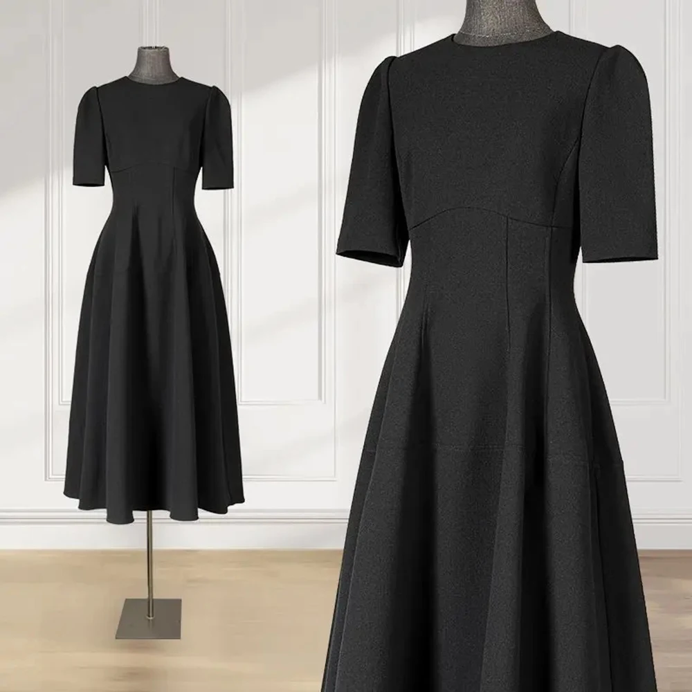Customized 2024 New High Quality Black Jersey Evening Dresses O-neck Short Sleeves Draped A-line Ankle Length Formal Prom Gown
Customized 2024 New High Quality Black Jersey Evening Dresses O-neck Short Sleeves Draped A-line Ankle Length Formal Prom Gown