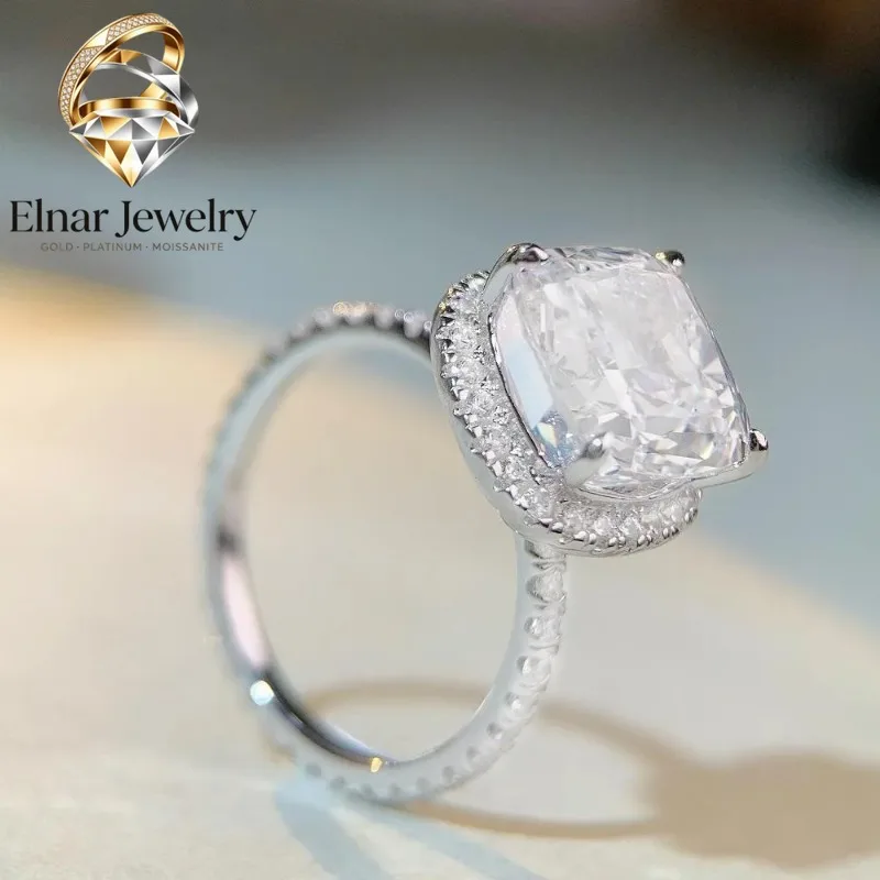 Ювелирные изделия Elnar: роскошное женское кольцо из цельной платины PT950 с 5-каратным алмазом красноватого оттенка и муассанитом
Ювелирные изделия Elnar: роскошное женское кольцо из цельной платины PT950 с 5-каратным алмазом красноватого оттенка и муассанитом