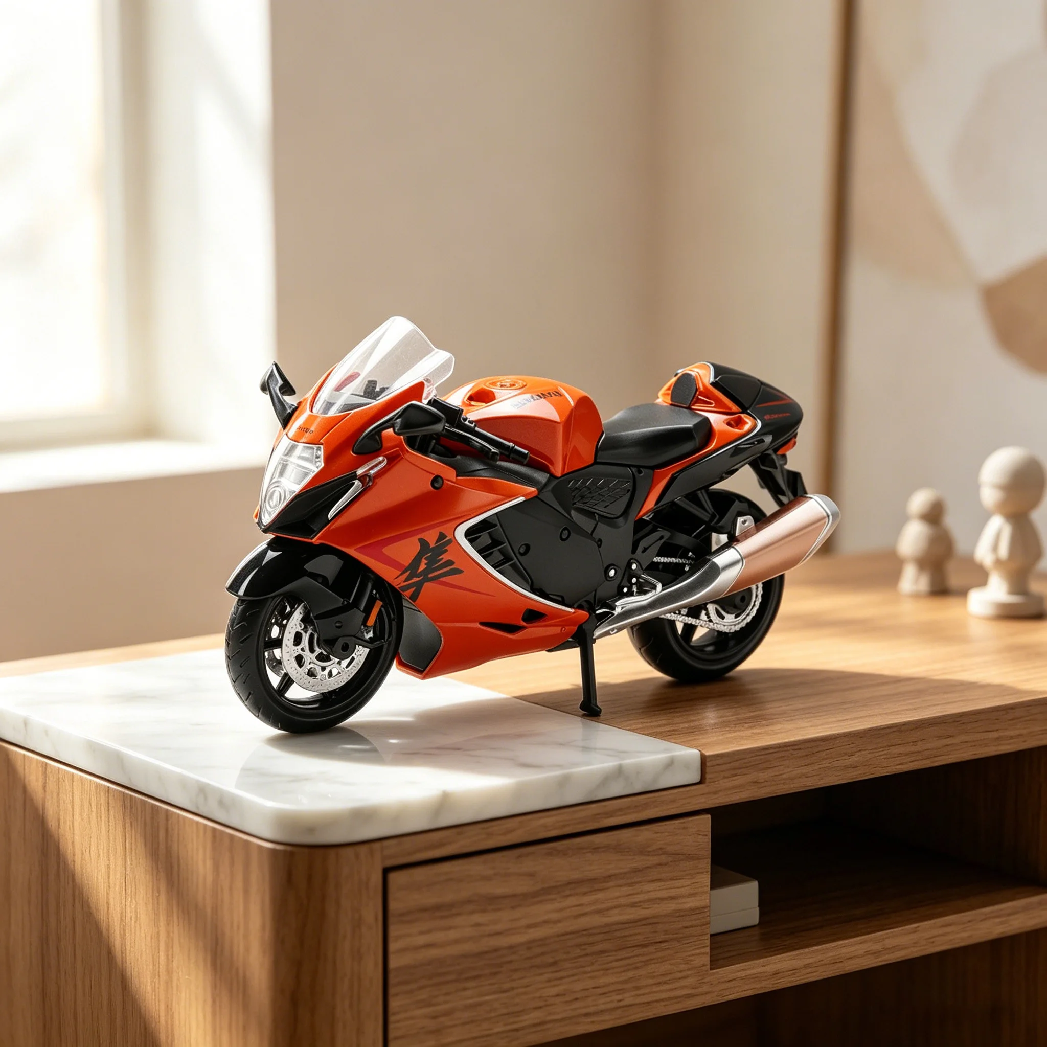Модель мотоцикла SUZUKI HAYABUSA 2024 из литого сплава, масштаб 1/12, с подставкой для коллекции и декора рабочего стола
Модель мотоцикла SUZUKI HAYABUSA 2024 из литого сплава, масштаб 1/12, с подставкой для коллекции и декора рабочего стола