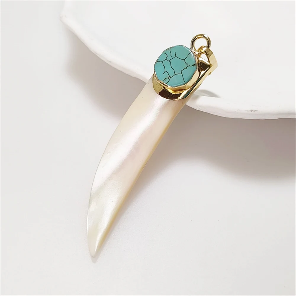 FUWO 1PcsTurquoise Shell Combination Pendant, Gold-plated Crescent Shaped Accessories For Jewelry Make PD565
FUWO 1PcsTurquoise Shell Combination Pendant, Gold-plated Crescent Shaped Accessories For Jewelry Make PD565