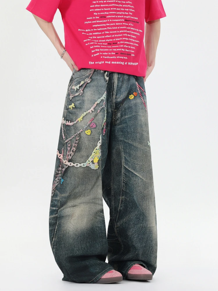 Large Size Men's Jeans Water Waed 3D Print Chain Casual Loose Blue Wide Leg Straight Leg Pants Summer New Arrival
Large Size Men's Jeans Water Waed 3D Print Chain Casual Loose Blue Wide Leg Straight Leg Pants Summer New Arrival