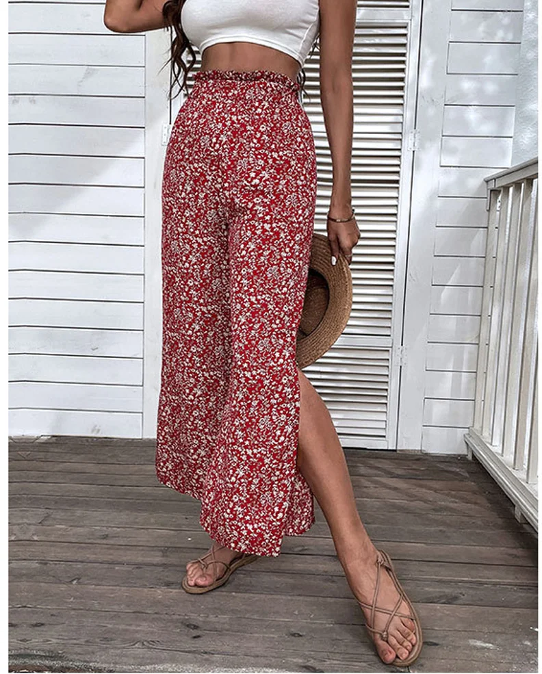 2024 Summer New Retro Style Women's Trousers Red Rayon High Waist Nine Points Wide Leg Pants
2024 Summer New Retro Style Women's Trousers Red Rayon High Waist Nine Points Wide Leg Pants