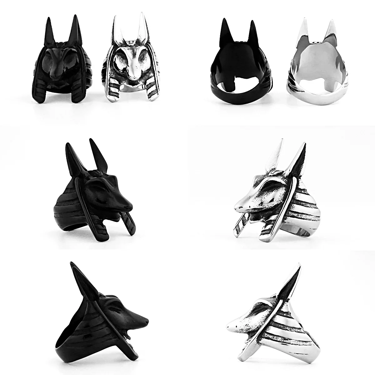 CHUANGCHENG Egypt Anubis Men's Domineering Stainless Steel Rings Size 8-14
CHUANGCHENG Egypt Anubis Men's Domineering Stainless Steel Rings Size 8-14