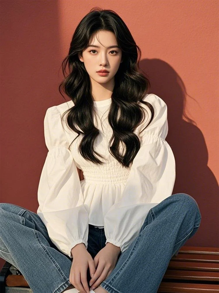 Elegant White Slim Fit Shirt Inner Wear Spring Autumn Women's Fashion Design High Waist Tuck in Long Sleeve round Neck Top
Elegant White Slim Fit Shirt Inner Wear Spring Autumn Women's Fashion Design High Waist Tuck in Long Sleeve round Neck Top