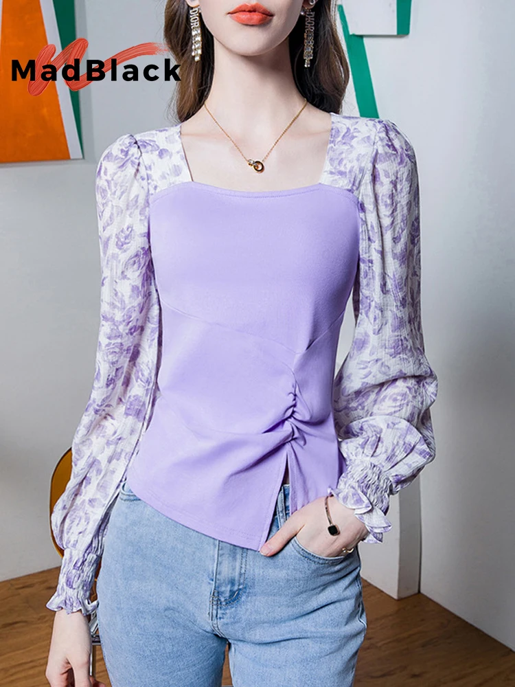 MadBlack-Women's European T-Shirt, Sexy Square Collar Print Top, Sweet Puff Sleeve Slim Patchwork Tee, 2025 Spring New T51525CC
MadBlack-Women's European T-Shirt, Sexy Square Collar Print Top, Sweet Puff Sleeve Slim Patchwork Tee, 2025 Spring New T51525CC