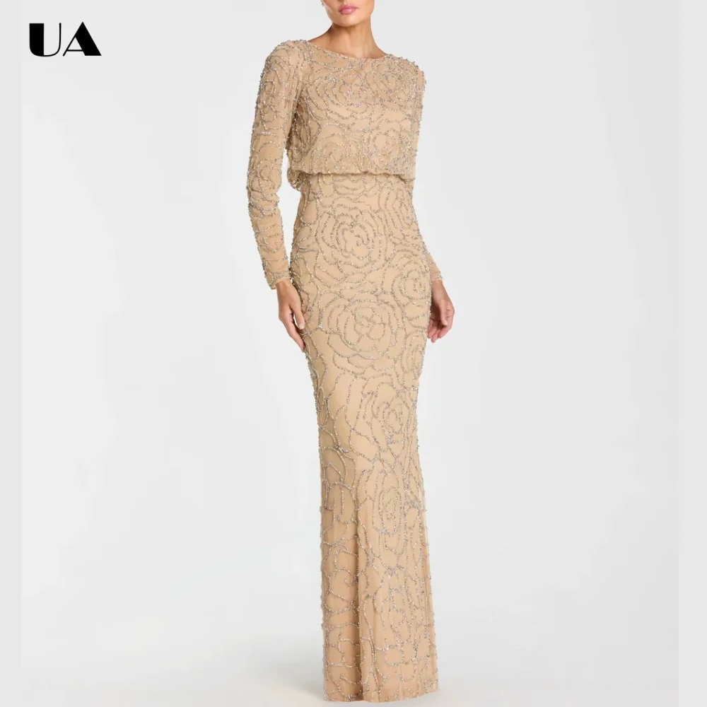 ULBYANRY Customized O-neck Waist-chiching Evening Dress, Exquisite Beading Prom Dress for Woman, Elegant Long Sleeve Party Dress
ULBYANRY Customized O-neck Waist-chiching Evening Dress, Exquisite Beading Prom Dress for Woman, Elegant Long Sleeve Party Dress