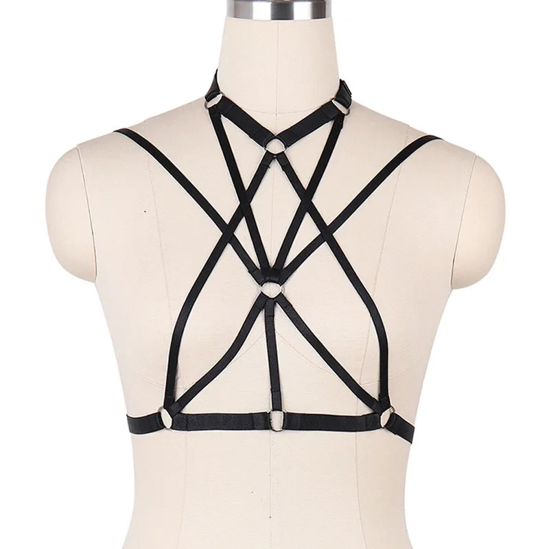 Halter Bondage Bra Fetish Erotic Body Harness Cage Bra Body Harness Goth Women Cage Sexy Lingerie Black Elastic Adjust Tops
Halter Bondage Bra Fetish Erotic Body Harness Cage Bra Body Harness Goth Women Cage Sexy Lingerie Black Elastic Adjust Tops