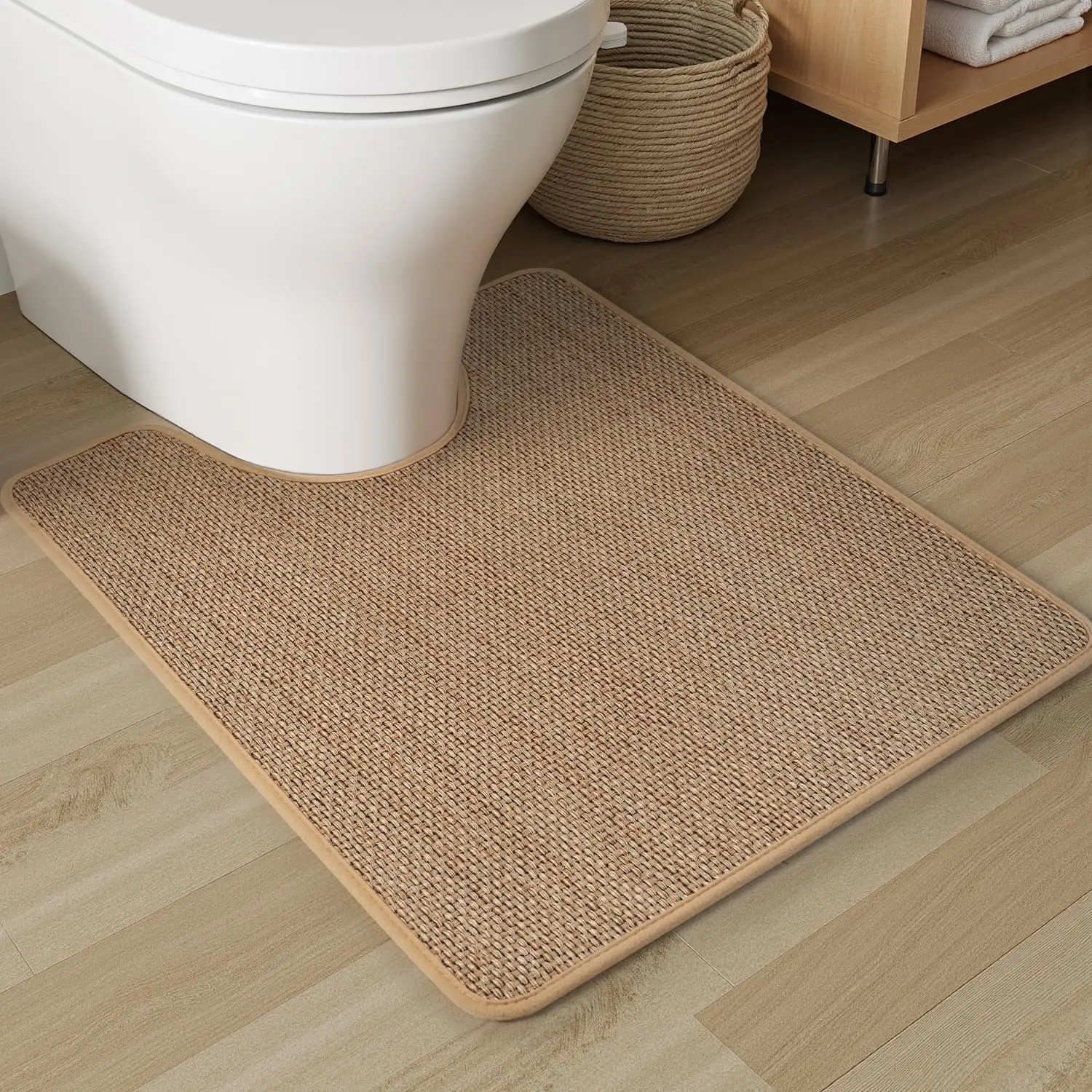 U Shaped Toilet Rug, Non Slip Bathroom Mat, Super Absorbent Quick Dry, Machine Washable, 20x24 Beige
U Shaped Toilet Rug, Non Slip Bathroom Mat, Super Absorbent Quick Dry, Machine Washable, 20x24 Beige