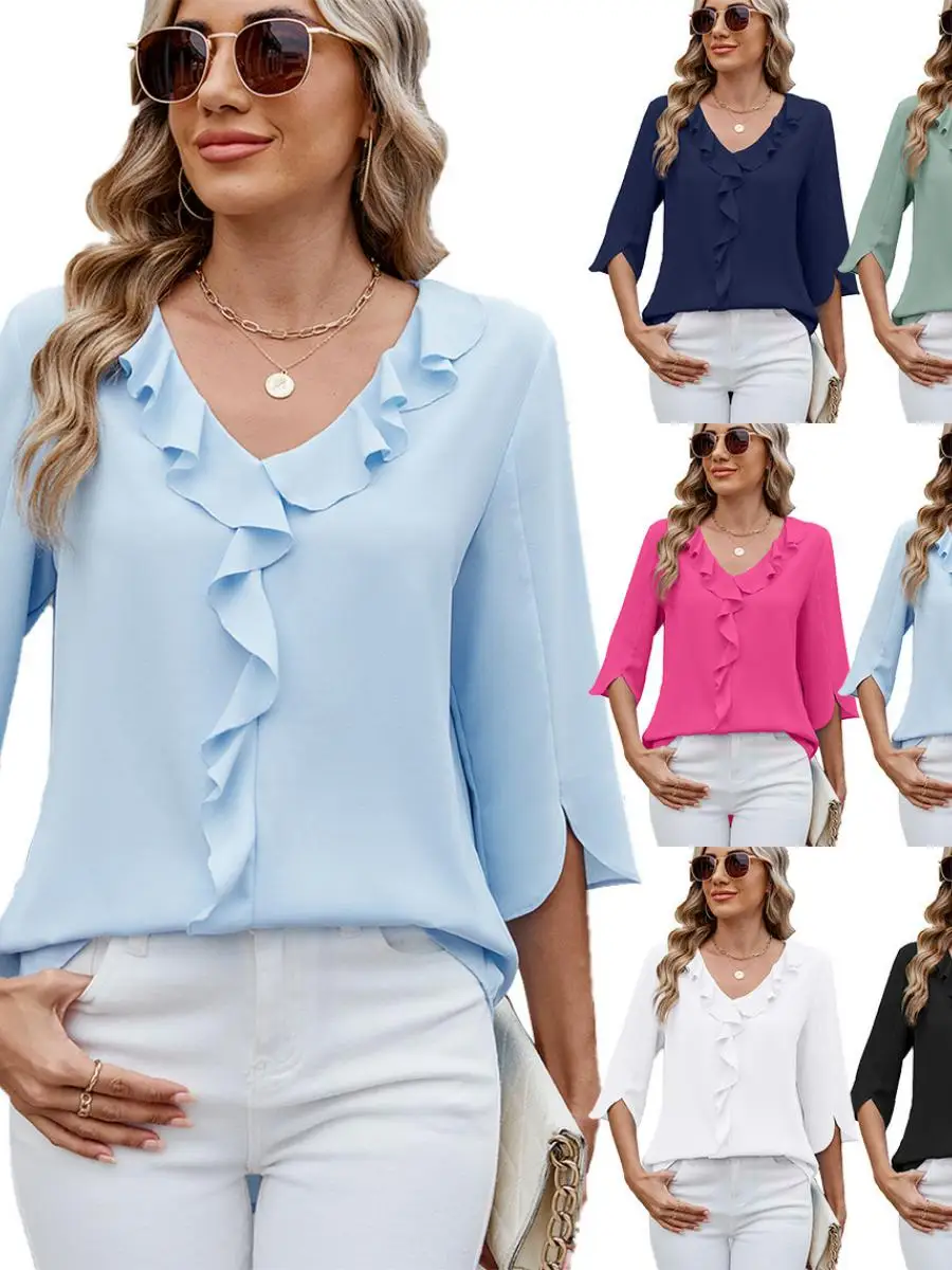 Женская свободная шифоновая блузка с V-образным вырезом, плиссированная, без рукавов, с цветочным принтом, весна 2025
Женская свободная шифоновая блузка с V-образным вырезом, плиссированная, без рукавов, с цветочным принтом, весна 2025