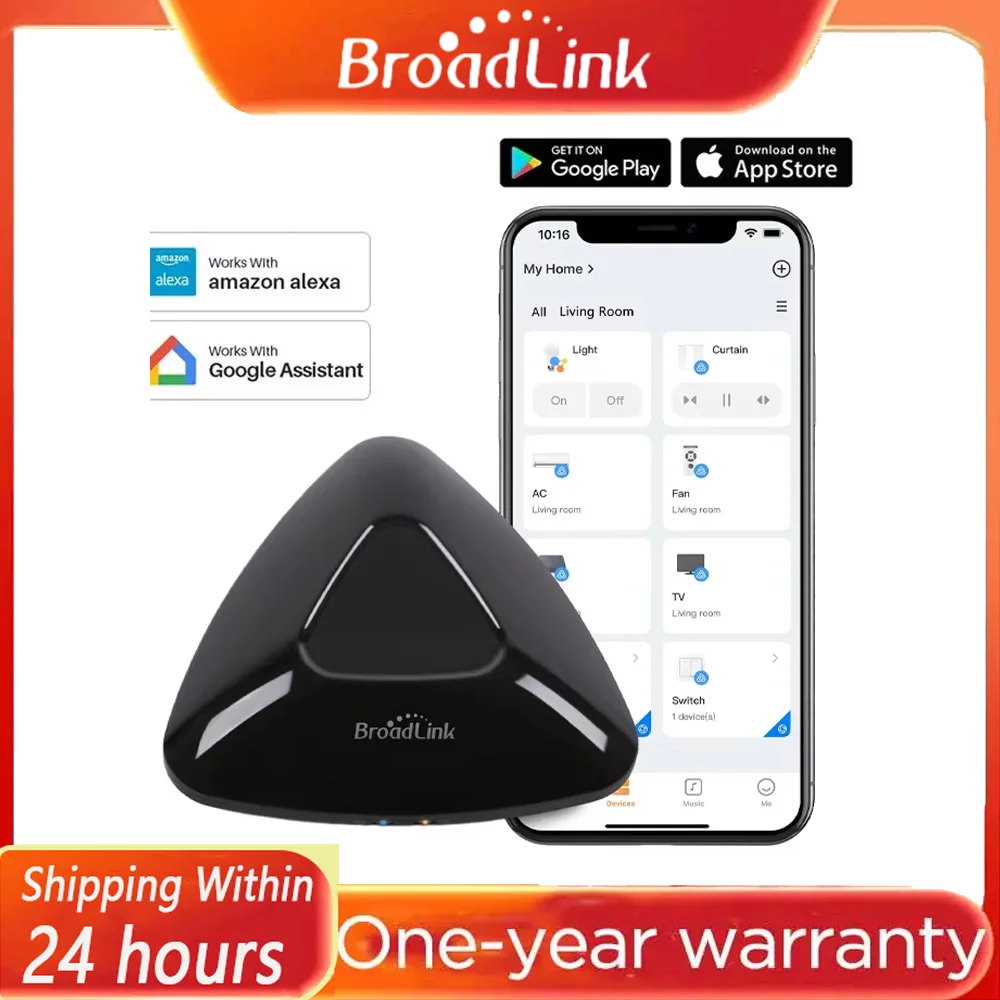 Broadlink RM MAX smart home hub Wi-Fi BLE universal remote for IR RF devices TV AC fan blinds compatible with Alexa Google Home
Broadlink RM MAX smart home hub Wi-Fi BLE universal remote for IR RF devices TV AC fan blinds compatible with Alexa Google Home