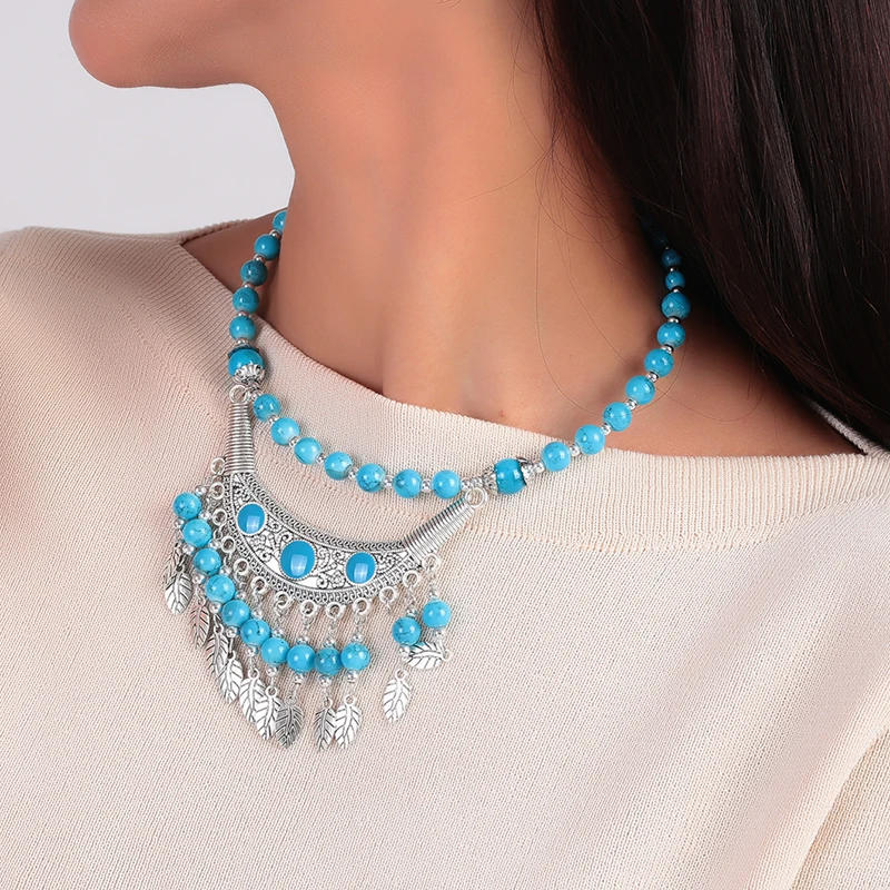 Ethnic Tibetan Silver Tassel Necklace for Women Bohemia Handmade Beads Necklace Girls Party Festival Jewelry Gifts
Ethnic Tibetan Silver Tassel Necklace for Women Bohemia Handmade Beads Necklace Girls Party Festival Jewelry Gifts