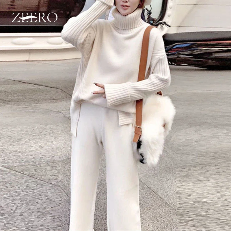 Winter Casual Two Piece Set Women Knitted Loose Turtleneck Sweater Pullover Crop Tops +Wide Leg Pants Set Suit Korean Outfits
Winter Casual Two Piece Set Women Knitted Loose Turtleneck Sweater Pullover Crop Tops +Wide Leg Pants Set Suit Korean Outfits