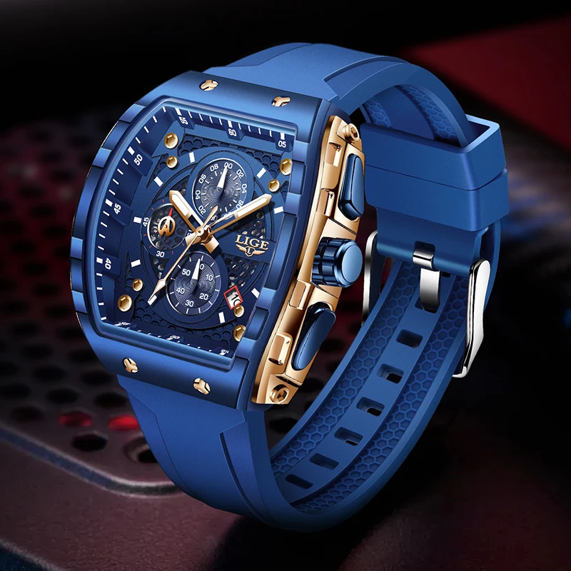 LIGE Sports Watch For Men Casual Business Silicone Square Chronograph Luminous Wristwatch Waterproof Date Quartz Men's Watches
LIGE Sports Watch For Men Casual Business Silicone Square Chronograph Luminous Wristwatch Waterproof Date Quartz Men's Watches