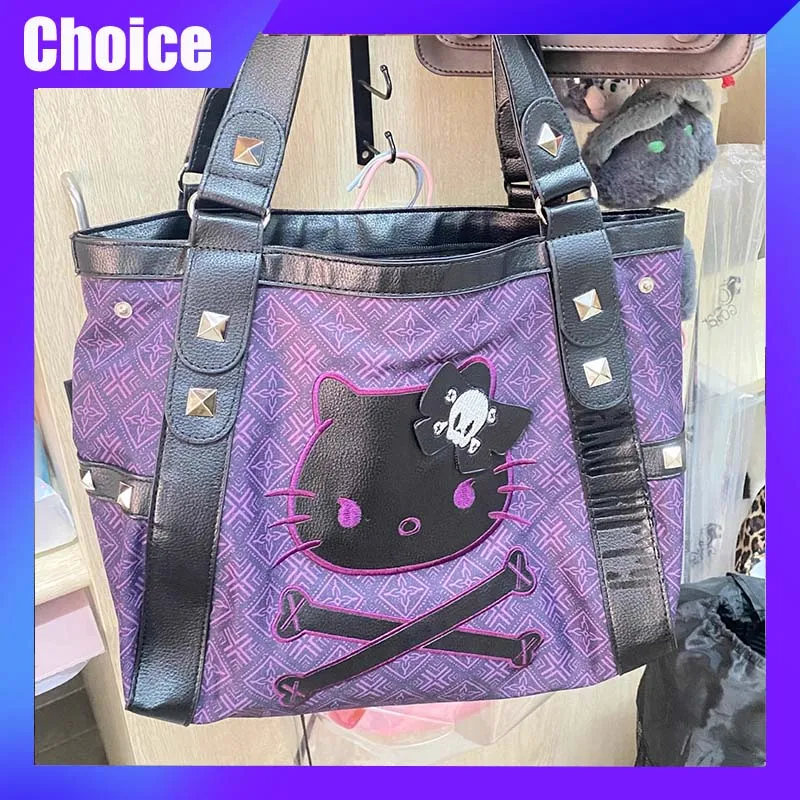 Skull Hellokitty Handbag Y2K Casual Fashion Trendy Women Shoulder Bag Anime Cartoon Halloween KT Cat Cool Commuter Bag Girl Gift
Skull Hellokitty Handbag Y2K Casual Fashion Trendy Women Shoulder Bag Anime Cartoon Halloween KT Cat Cool Commuter Bag Girl Gift