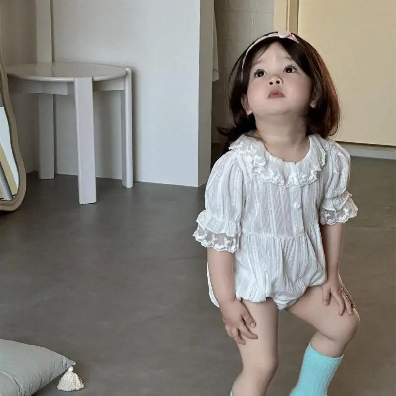 2025 Summer New Baby Short Sleeve Bodysuit Solid Newborn Toddler Cotton Clothes Infant Girl Lace Collar Thin Jumpsuit 0-24M
2025 Summer New Baby Short Sleeve Bodysuit Solid Newborn Toddler Cotton Clothes Infant Girl Lace Collar Thin Jumpsuit 0-24M