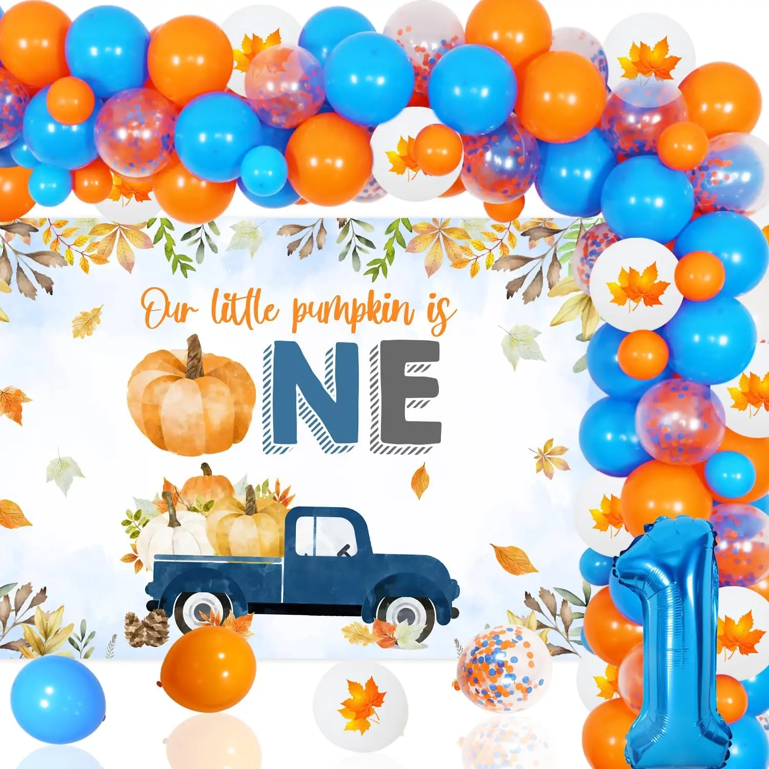 Cheereveal Pumpkin Truck 1st Birthday Decors Our Litter Pumpkin Is One Backdrop Blue Orange Balloon Garland Fall Party Supplies
Cheereveal Pumpkin Truck 1st Birthday Decors Our Litter Pumpkin Is One Backdrop Blue Orange Balloon Garland Fall Party Supplies