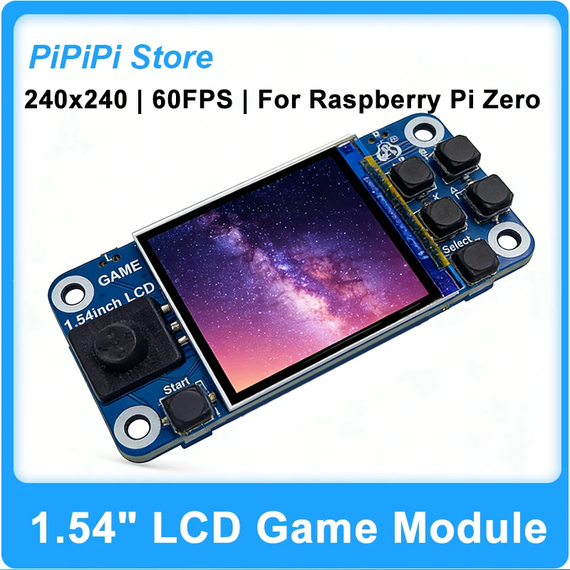 Raspberry Pi Zero 1.54 Inch LCD Display Game Module 240x240 Resolution DIY Game Console Expansion Board