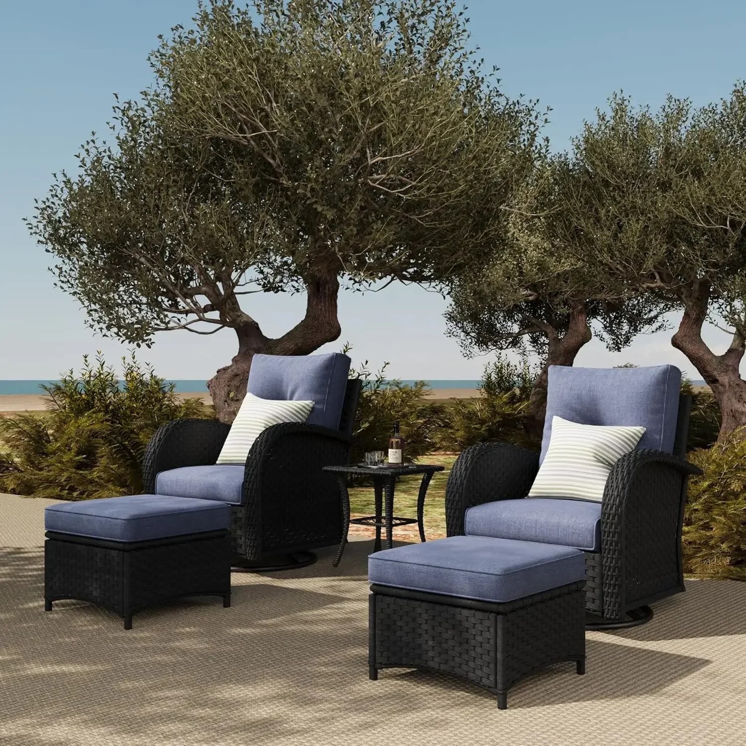 5 Pieces Outdoor Patio Furniture Set, Rattan Wicker Sectional Swivel Rocker Chairs Sets
5 Pieces Outdoor Patio Furniture Set, Rattan Wicker Sectional Swivel Rocker Chairs Sets