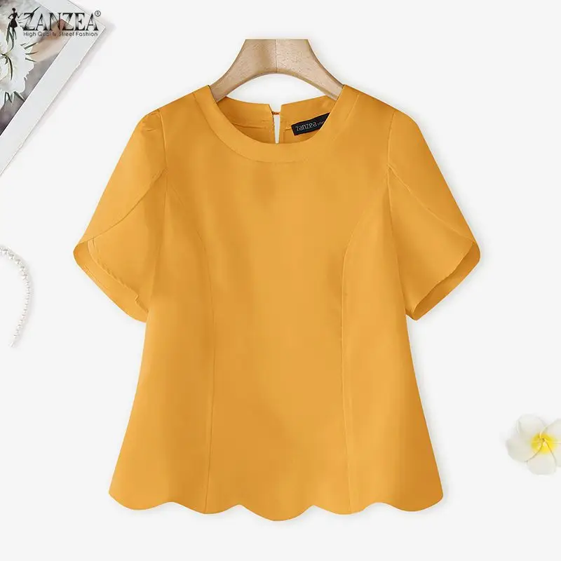 ZANZEA Women Summer Blouse Short Puff Sleeve Casual Solid Shirts 2026 Fashion O-Neck Loose Elegant Office Lady Blusas Korean Top
ZANZEA Women Summer Blouse Short Puff Sleeve Casual Solid Shirts 2026 Fashion O-Neck Loose Elegant Office Lady Blusas Korean Top