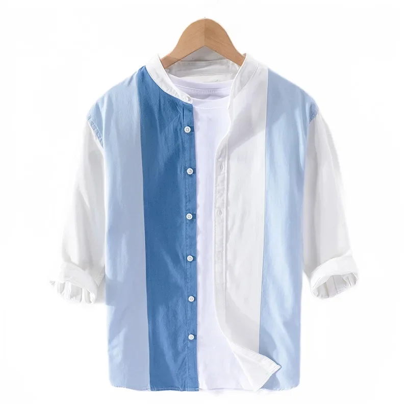 Japanese casual men's striped five point short sleeved shirt casual loose size trend mid sleeved shirt summer top
Japanese casual men's striped five point short sleeved shirt casual loose size trend mid sleeved shirt summer top