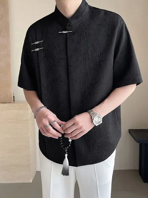 New Chinese Style Loose Casual Short Sleeve Shirt Men's High End Sensation Stand Collar Button up Top Trendy Brand National S...
New Chinese Style Loose Casual Short Sleeve Shirt Men's High End Sensation Stand Collar Button up Top Trendy Brand National S...