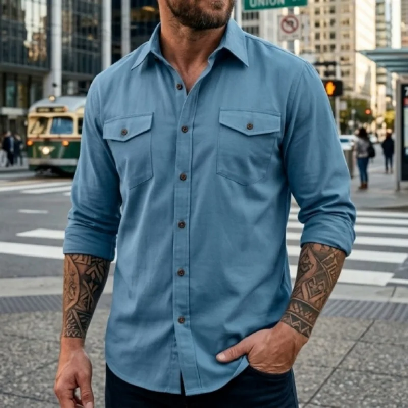 Men's Long Sleeve Fashion Shirt Single-Breasted Design Outdoor Commuter Wear Spring/Summer Trendy Versatile Top Male Shirts
Men's Long Sleeve Fashion Shirt Single-Breasted Design Outdoor Commuter Wear Spring/Summer Trendy Versatile Top Male Shirts