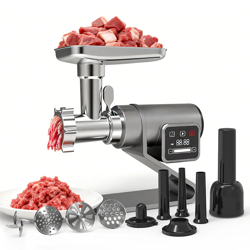 500W Electric Meat Grinder, Multifunctional Home-Use Touchscreen Sausage Filler, Stainless Steel Kitchen Appliance
500W Electric Meat Grinder, Multifunctional Home-Use Touchscreen Sausage Filler, Stainless Steel Kitchen Appliance