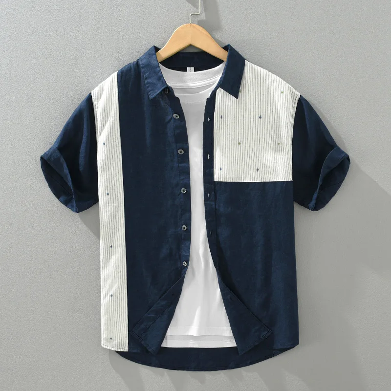 100% Linen Short Sleeve Shirts for Men 2024 Summer New Fashion Patchwork Casual Loose Shirts
100% Linen Short Sleeve Shirts for Men 2024 Summer New Fashion Patchwork Casual Loose Shirts