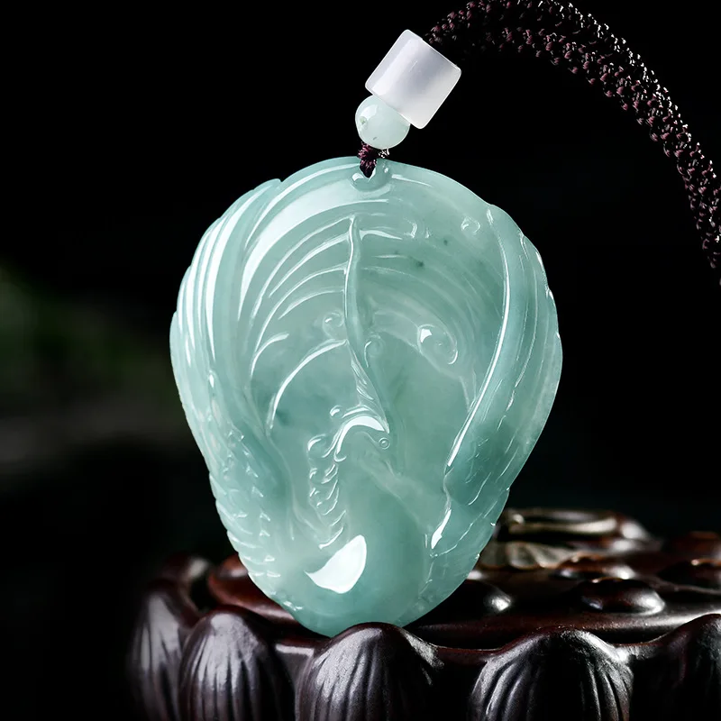 Natural Myanmar Jadeite Phoenix Pendant Necklace Vintage Talismans Real Jade Charm Gemstone Carved Amulet Gifts for Women
Natural Myanmar Jadeite Phoenix Pendant Necklace Vintage Talismans Real Jade Charm Gemstone Carved Amulet Gifts for Women