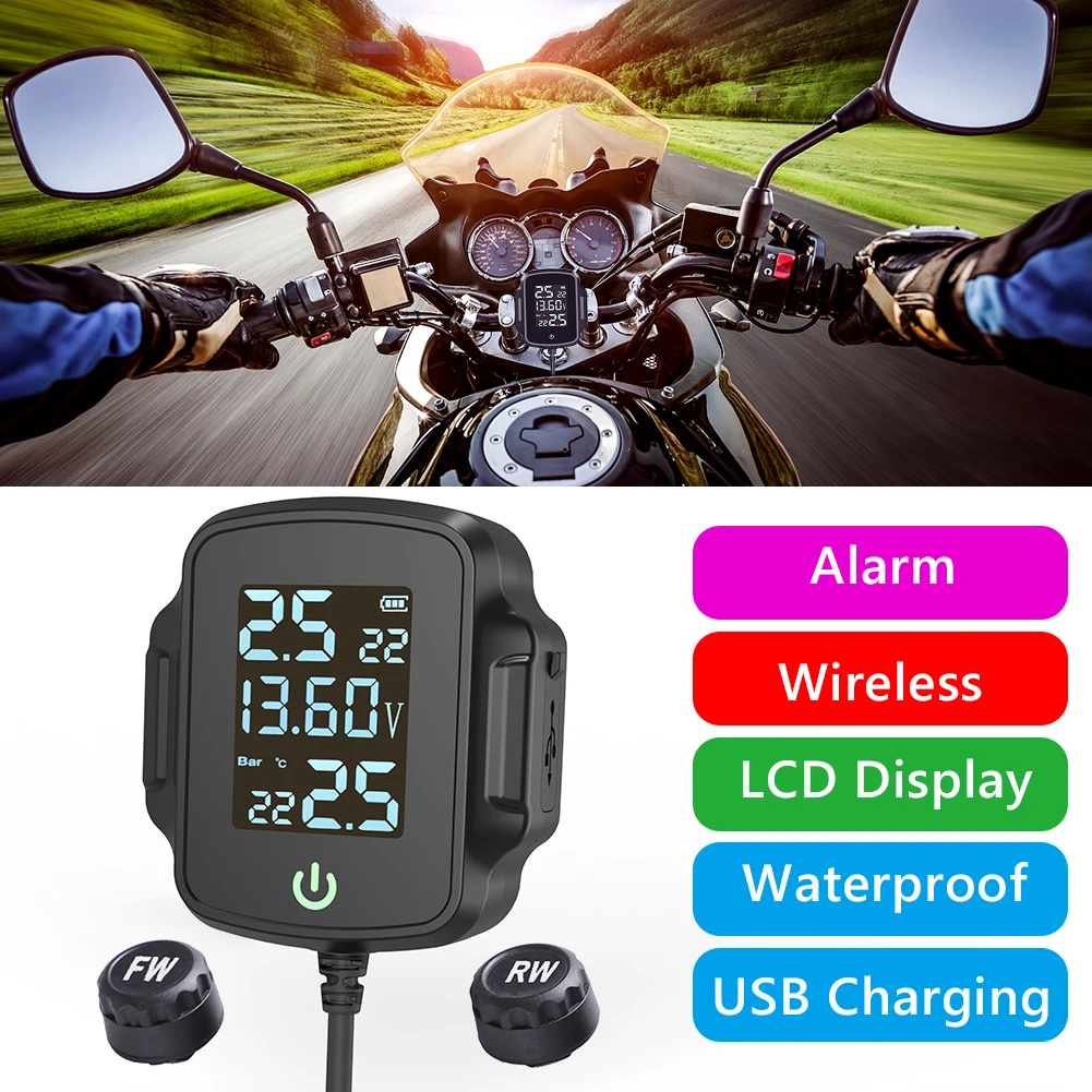 TPMS для мотоцикла с QC 3.0, быстрая зарядка, система контроля давления в шинах мотоцикла, ЖК-дисплей, система сигнализации температуры в шинах
TPMS для мотоцикла с QC 3.0, быстрая зарядка, система контроля давления в шинах мотоцикла, ЖК-дисплей, система сигнализации температуры в шинах