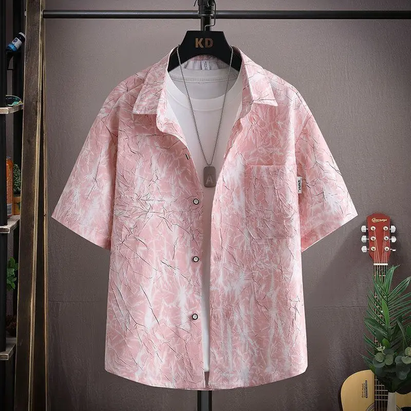 Ice Silk Short Sleeve Slim Fit Rockabilly Shirt Men Summer Thin Printed Loose Youth Casual Handsome Clothes Hiphop Street Wear
Ice Silk Short Sleeve Slim Fit Rockabilly Shirt Men Summer Thin Printed Loose Youth Casual Handsome Clothes Hiphop Street Wear
