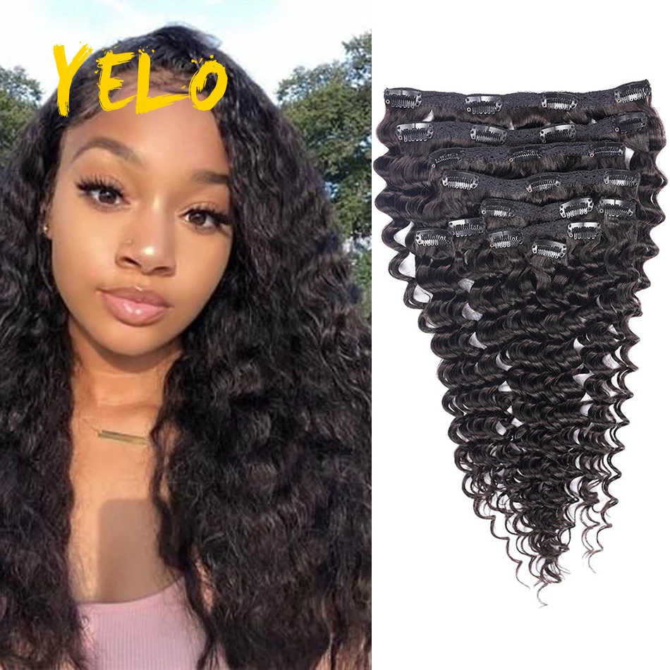 Deep Wave Clip In Human Hair Extension Brazilian Natural Invisibility 10Pcs/Set Full Head Clip On Curly Hair Extension For Women
Deep Wave Clip In Human Hair Extension Brazilian Natural Invisibility 10Pcs/Set Full Head Clip On Curly Hair Extension For Women