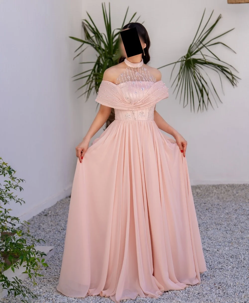 Customized Chiffon Pleat Beading Sequined High Collar A-line Long Dresses Prom Evening Gown Elegant Formal Bespoke Occasion
Customized Chiffon Pleat Beading Sequined High Collar A-line Long Dresses Prom Evening Gown Elegant Formal Bespoke Occasion