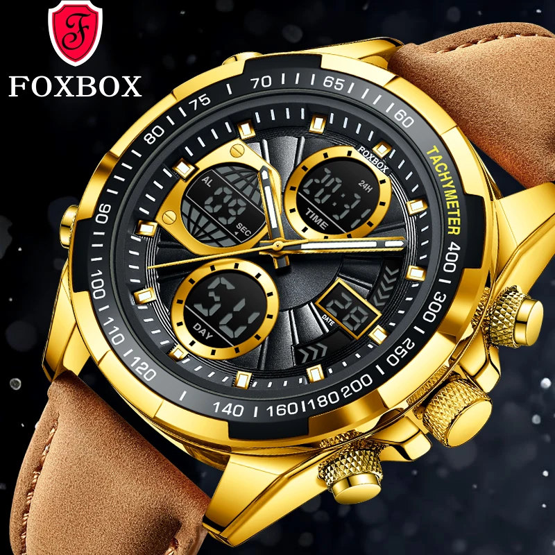 FOXBOX Fashion Military Watches For Men Luxury Original Sports Chronograph Watch Waterproof Quartz Clock Digital Men WristWatc
FOXBOX Fashion Military Watches For Men Luxury Original Sports Chronograph Watch Waterproof Quartz Clock Digital Men WristWatc