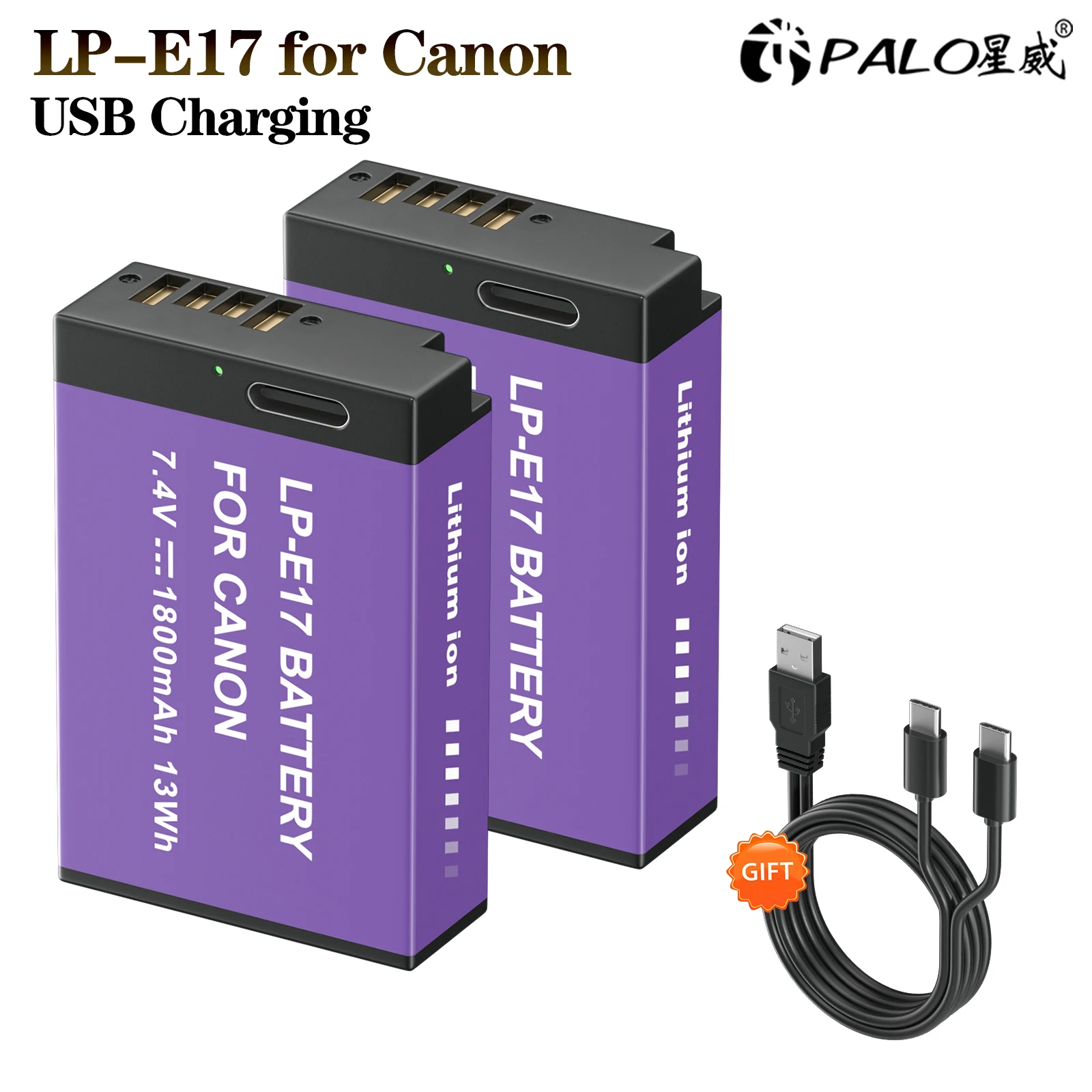 PALO LPE17 LP E17 LP-E17 Battery USB Charging Battery for Canon EOS 200D M3 M6 750D 760D T6i T6s 800D 8000D Kiss X8i Cameras
PALO LPE17 LP E17 LP-E17 Battery USB Charging Battery for Canon EOS 200D M3 M6 750D 760D T6i T6s 800D 8000D Kiss X8i Cameras
