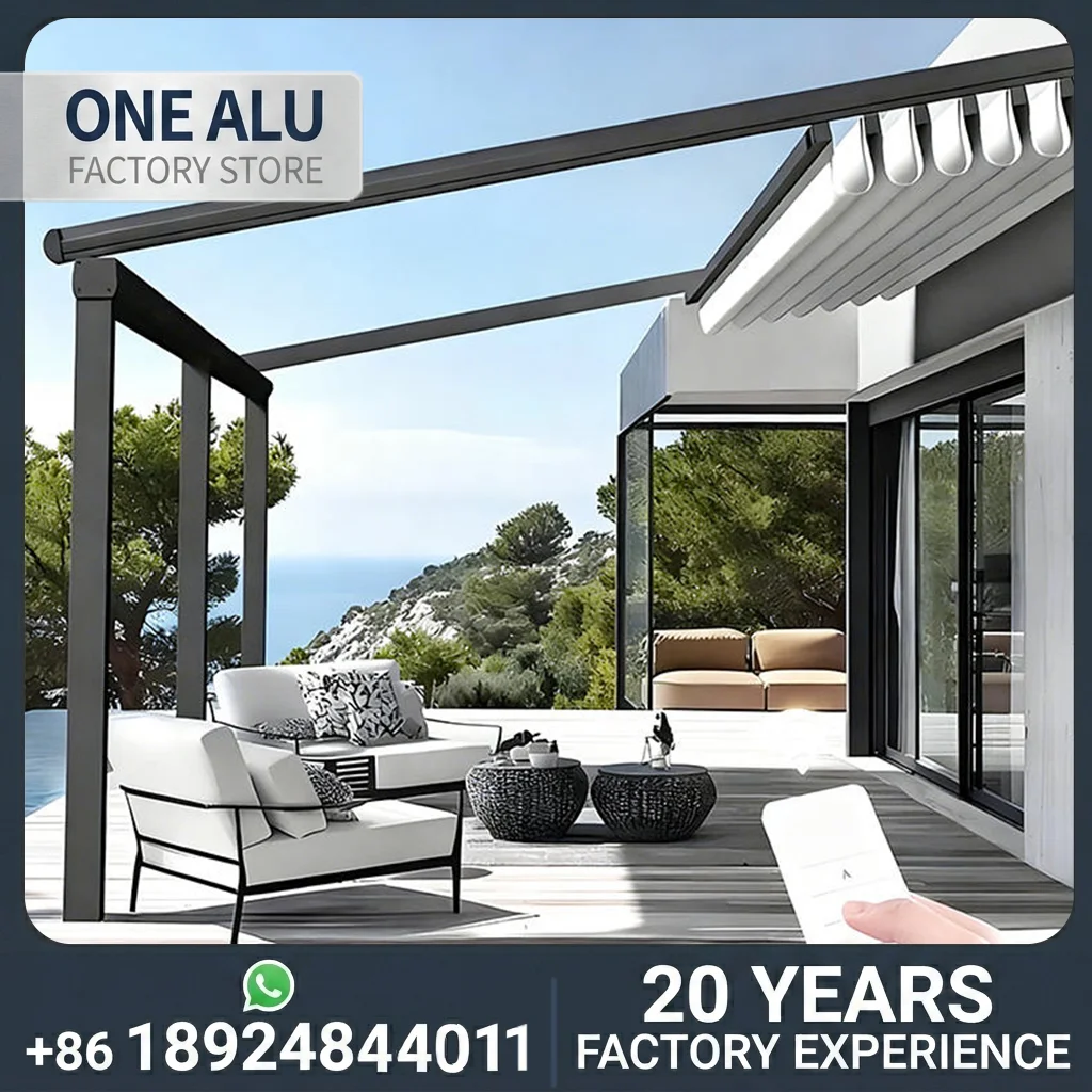 OneAlu Elite Backyard Motorized Canopy: Modern Waterproof PVC Shade Pergola for Luxury Villa Courtyard Decks
OneAlu Elite Backyard Motorized Canopy: Modern Waterproof PVC Shade Pergola for Luxury Villa Courtyard Decks