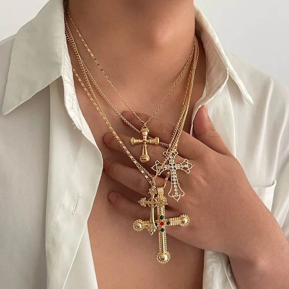4pcs\set Ethnic Style Men Cross Necklace Silver Golden Cross Pendant Choker Hip Hop Jewelry Accessories
4pcs\set Ethnic Style Men Cross Necklace Silver Golden Cross Pendant Choker Hip Hop Jewelry Accessories