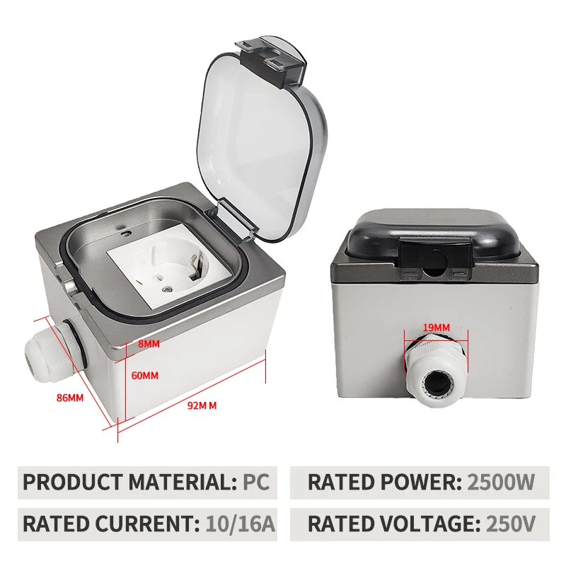 IP65 Waterproof Outdoor Electrical Box -Universal Mounting (Surface/Flush) Junction Box -for Bathroom, Kitchen, Weatherproof DIY
IP65 Waterproof Outdoor Electrical Box -Universal Mounting (Surface/Flush) Junction Box -for Bathroom, Kitchen, Weatherproof DIY