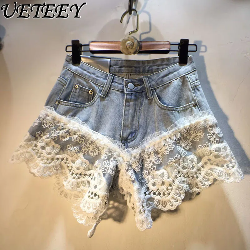 European Station 2025 Summer New Splicing Hook Lace High Waist Denim Shorts Women's Fashion Versatile Short Jeans Pants
European Station 2025 Summer New Splicing Hook Lace High Waist Denim Shorts Women's Fashion Versatile Short Jeans Pants